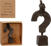 Decopatent® Beeld Sculptuur Denken - Think - Vraagteken - Sculptuur van Metaal - Design Sculpturen - Moments of Life - In Giftbox