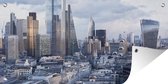 Tuinposter Skyline Financiële District van Londen - 60x30 cm - Tuindoek - Buitenposter