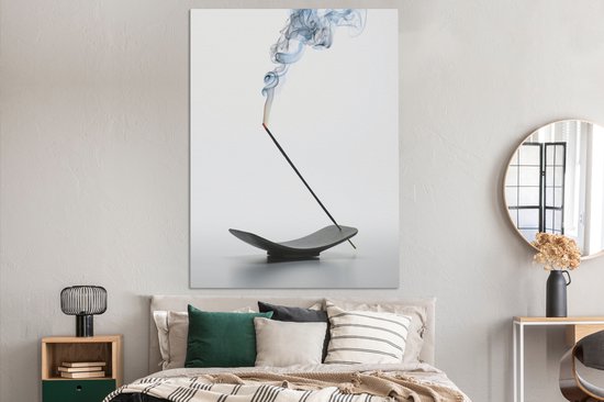 Toile Peinture Brûler de l'Encens - 120x160 cm - Décoration murale XXL