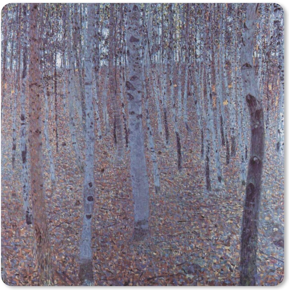 Muismat 20x20 cm - Mousepad Buchenhain - schilderij van Gustav Klimt - Muismatten