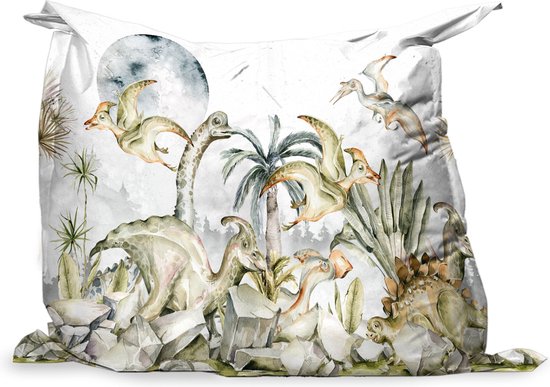 PillowMonkey zitzak - Dinosaurus - Kinderen - Jungle Decoratie - 140x100 cm  - Binnen... | bol.com