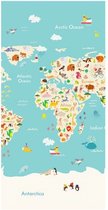 ApolloX strandlaken Worldmap 75 x 150 cm