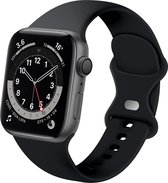 Strap-it Classic Siliconen band - Geschikt voor Apple Watch bandje - Series 1/2/3/4/5/6/7/8/9/SE - Zwart - Bandje siliconen sport loop - iWatch sportbandje voor maat: 38 mm 40 mm 4