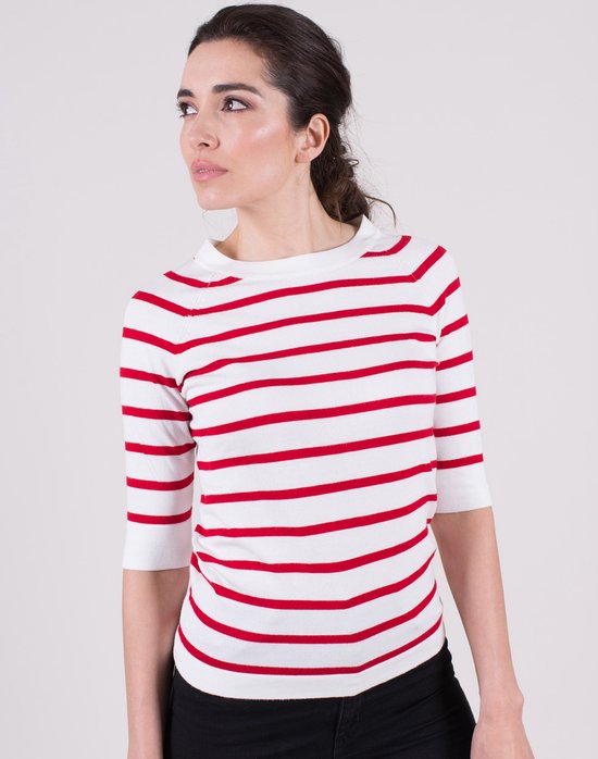 Herfst en Winter Mode Dames Regenboog Trui Ronde Hals Gestreept Casual