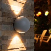 HOFTRONIC™ LED wandlamp Grijs Rond - IP54 - Tweezijdig oplichtend - 2 Watt - Houston - Uitermate geschikt voor binnen en buiten