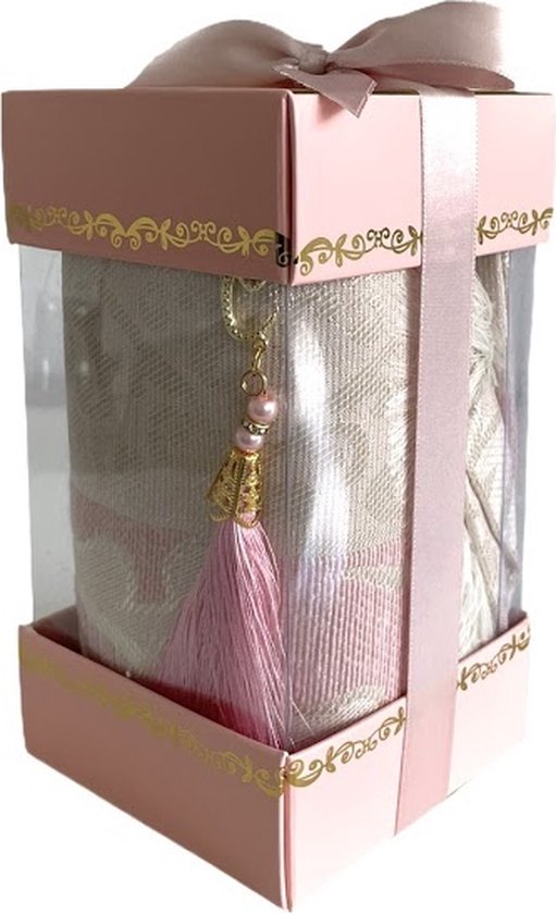 Geschenkset Roze met gebedskleed en Parel Tasbih