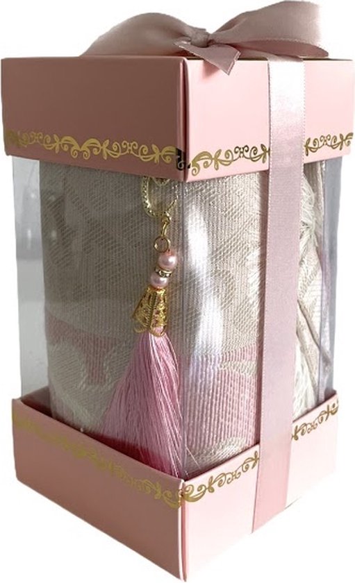 Geschenkset Roze met gebedskleed en Parel Tasbih