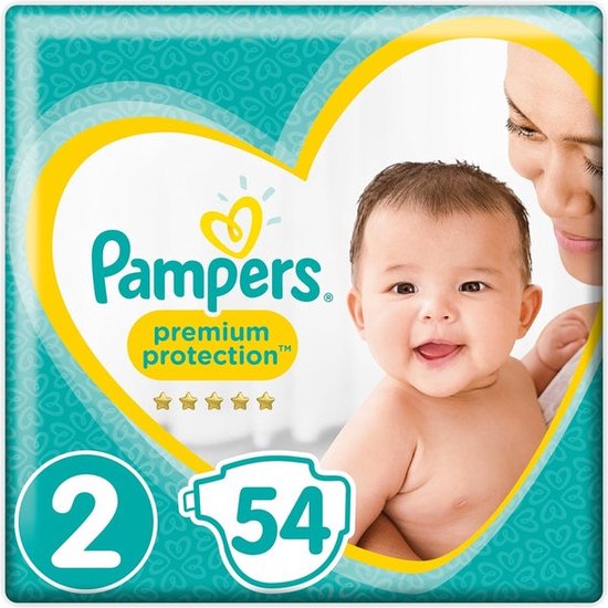 etiquette buitenste Automatisch Pampers Premium Protection New Baby Maat 2 - 54 Luiers | bol.com