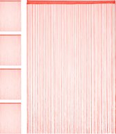 Relaxdays 5x draadgordijn - deurgordijn slierten - franjes gordijn - 145 x 245 cm - rood