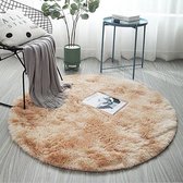 Rond vloerkleed - pluizig zacht - 80 x 80 cm - Camel