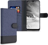 kwmobile telefoonhoesje voor Motorola Moto G30 / Moto G20 / Moto G10 - Hoesje met pasjeshouder in donkerblauw / zwart - Case met portemonnee