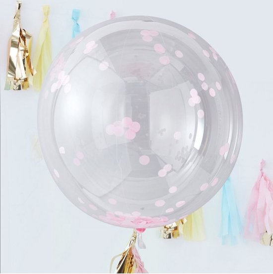 Ginger Ray Orb Confetti ballon Roze 80 cm Set3