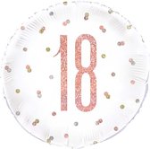 UNIQUE - Glitter roze en witte 18 aluminium ballon - Decoratie > Ballonnen
