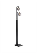 TSURU vloerlamp 2x G9 LED incl. mat zwart/brons dimmer incl.