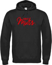 Kerst hoodie zwart - Kerstmuts - soBAD. | Kersttrui soBAD. | kerstsweaters volwassenen | kerst hoodie volwassenen | Kerst outfit | Foute kerst truien