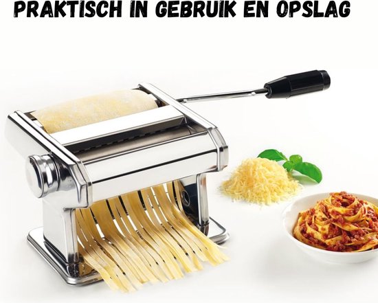 Pastamaker - Pasta Machine - 3-in-1 - RVS - Met Tafelklem - 7 verschillende diktes - Keukengerei - Housewarming Cadeau — afbeelding 5