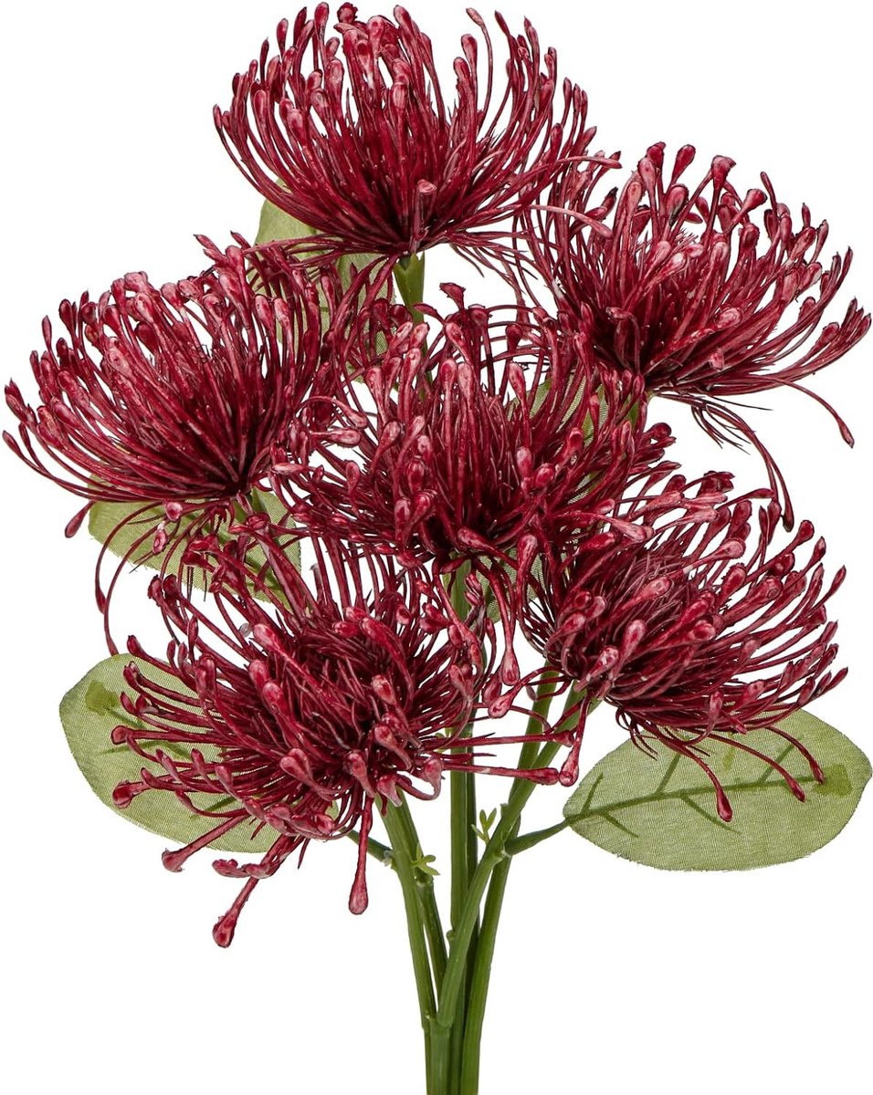 Pakket van 6 kunstbloemen zoals echte kunstchrysant met flexibele steel voor huis tuin feest kantoor decoratie bloemstuk