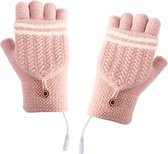 Unisex Dames & Heren USB Verwarmde Handschoenen Wanten Winterhanden Warme Laptop Handschoenen Volledig & Halfverwarmd Vingerloos Verwarmen Breien Handen Warmer Wasbaar Ontwerp