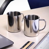 2 x tasse thermique en acier inoxydable - 300 ml par tasse - tasse isolante à double paroi - tasse à café incassable - tasse thermique - tasse de camping - sans BPA (300 ml)