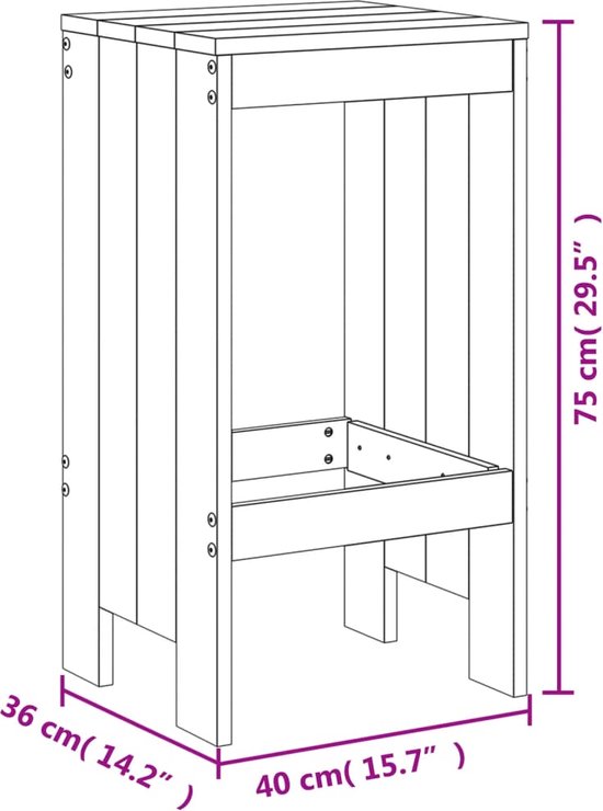 vidaXL-3 pièces- Ensemble de bar de jardin-Solide - douglashout