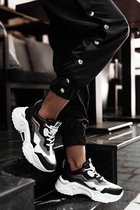 Dark Seer Volwassenen Vrouwen Casual Kleurblok Sneakers - Zwart gerookt - 40