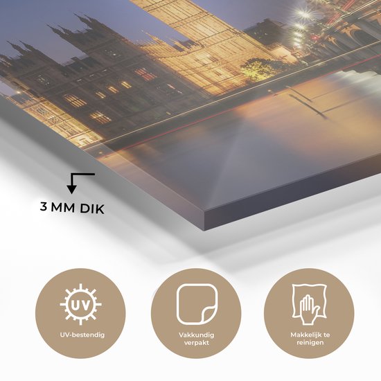 Formation de nuages colorés sur Big Ben à Londres Plexiglas 30x20 cm - petit - Tirage photo sur Glas (décoration murale en plexiglas)