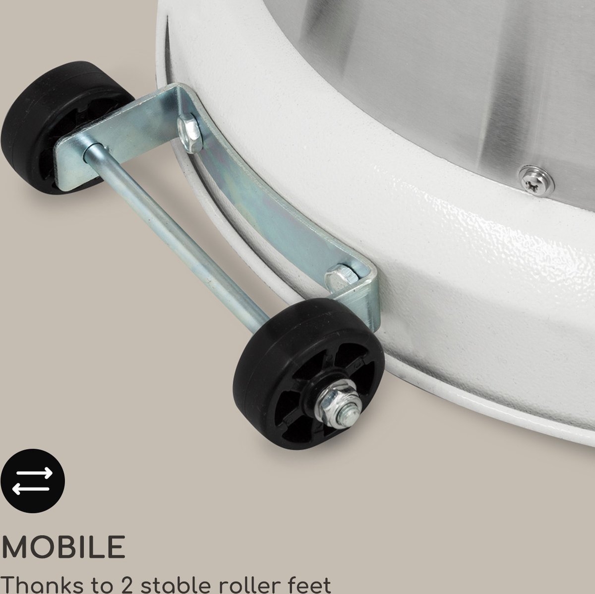 Blumfeldt Terrasverwarmer, Outdoor Gasheater, Gas Terrasheater voor Terras, Tuin & Balkon, Terrasverwarmer met elektrische Ontsteking, 360° Vlamzicht, Gasverwarming met Wielen - RVS - Op Wieltjes - Patio Heater - Buitenverwarmer – foto 3