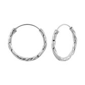 Oorbellen 925 zilver | Oorringen | Zilveren oorringen, gedraaide band, 20 mm