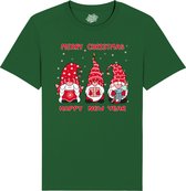 Christmas Gnomies - Foute kersttrui kerstcadeau - Dames / Heren / Unisex Kleding - Grappige Kerst Outfit - T-Shirt - Unisex - Bottle Groen - Maat L