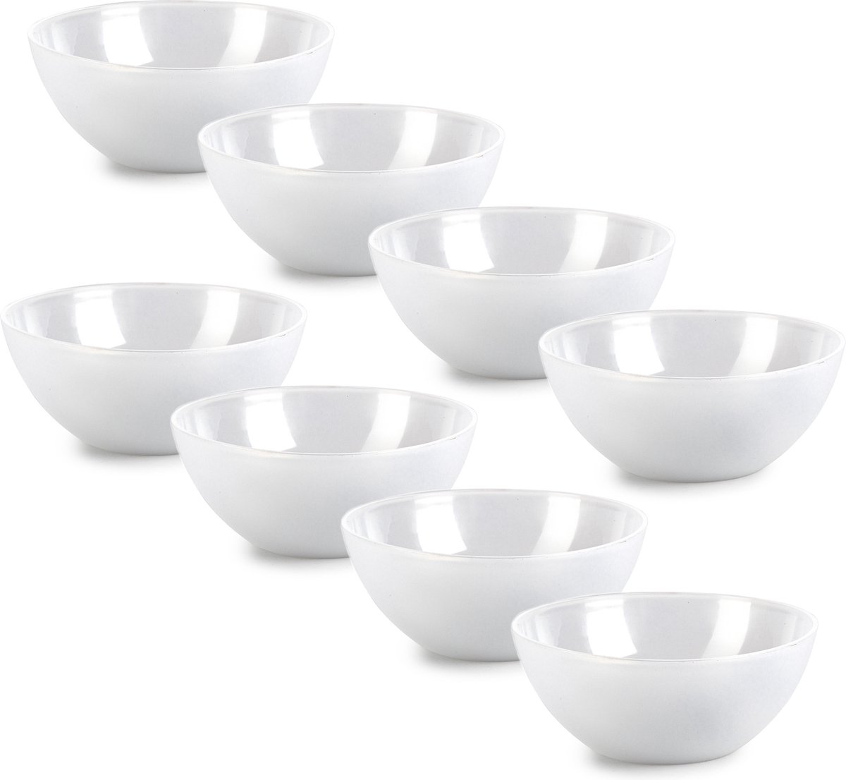 Plasticforte kommetjes/schaaltjes - 8x - dessert/ontbijt - kunststof - D17 x H7 cm - transparant