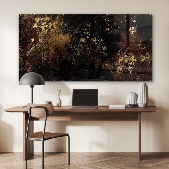Peinture sur Verre - Or - Zwart - Luxe - 160x80 cm - Peintures sur Verre Acrylique - Photo sur Glas