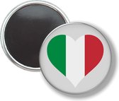 Button Met Magneet - Hart Vlag Italië - NIET VOOR KLEDING