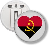 Button Met Clip - Hart Vlag Angola