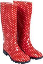 Rood / wit dames regenlaars Stip van XQ Footwear 37