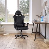 Gaming stoel, ergonomische gamer stoel, bureaustoel voor volwassenen, bureaustoel met verstelbare hoofdsteun en lumbaal kussen, PC computer stoel met hoge rugleuning zwart