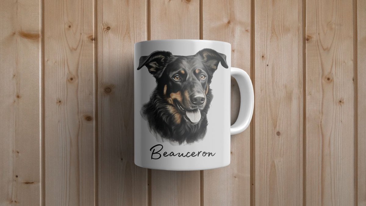 Mok Beauceron Beker cadeau voor haar of hem, kerst, verjaardag, honden liefhebber, zus, broer, vriendin, vriend, collega, moeder, vader, hond