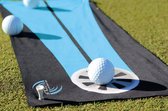 Me And My Golf - Golf accessoires - Putting mat Golf - Speciaal voor thuis oefenen - Verbeter je putt - Inclusief lesvideo's - Inclusief metalen case - Zwart