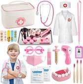 Dokterskoffer speelgoed - Roze Dokterskoffer voor Kinderen - 32-delige Medische Speelset voor Rollenspellen - Educatief Imitatiespeelgoed - Ideaal voor 3-8 jarigen -