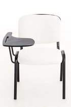 CLP Ken Bezoekersstoel - Met klaptafel - Kunstleer wit
