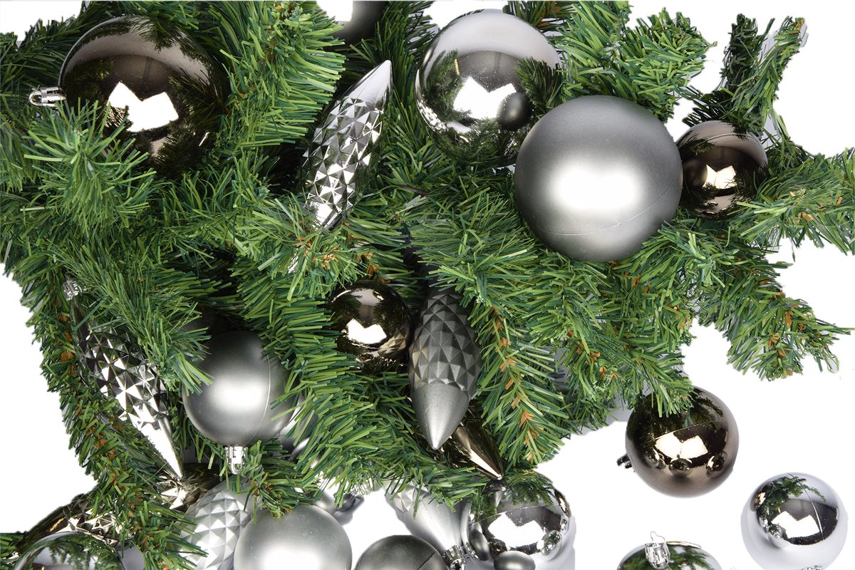 Kerstballen Set - Kerstdecoratie Ballen - Kerstboom Versieren - Glanzend en Mat - 31 Stuks - Zilver – foto 5