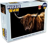 Puzzle Highlander écossais - Cornes - Zwart - Animaux - Nature - Sauvage - Vache - Puzzle - Puzzle 500 pièces - Sinterklaas présente - Sinterklaas pour les grands enfants