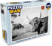 Puzzel Schotse Hooglander - Dieren - Zwart - Wit - Legpuzzel - Puzzel 1000 stukjes volwassenen