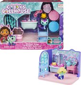 Gabby's Dollhouse - Ensemble de jeu de salle de bain Primp and Pamper avec figurine de chat sirène et 3 accessoires, 3 meubles et 2 ensembles de maison de poupée