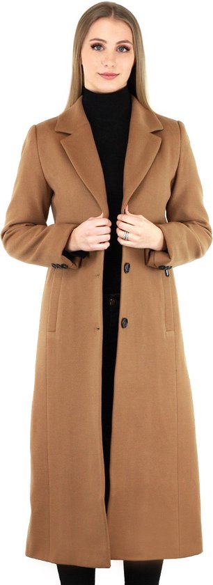 Versano Delfin Dames Lange Mantel Manteljas Winterjas XXL - Camel