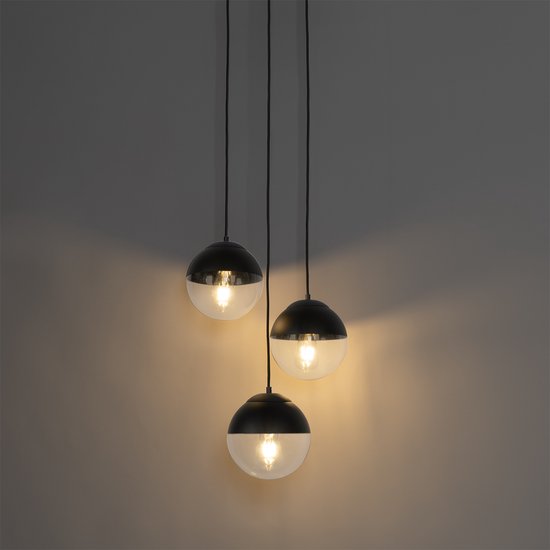 Set van 4 retro hanglampen goud 45 cm - Granny