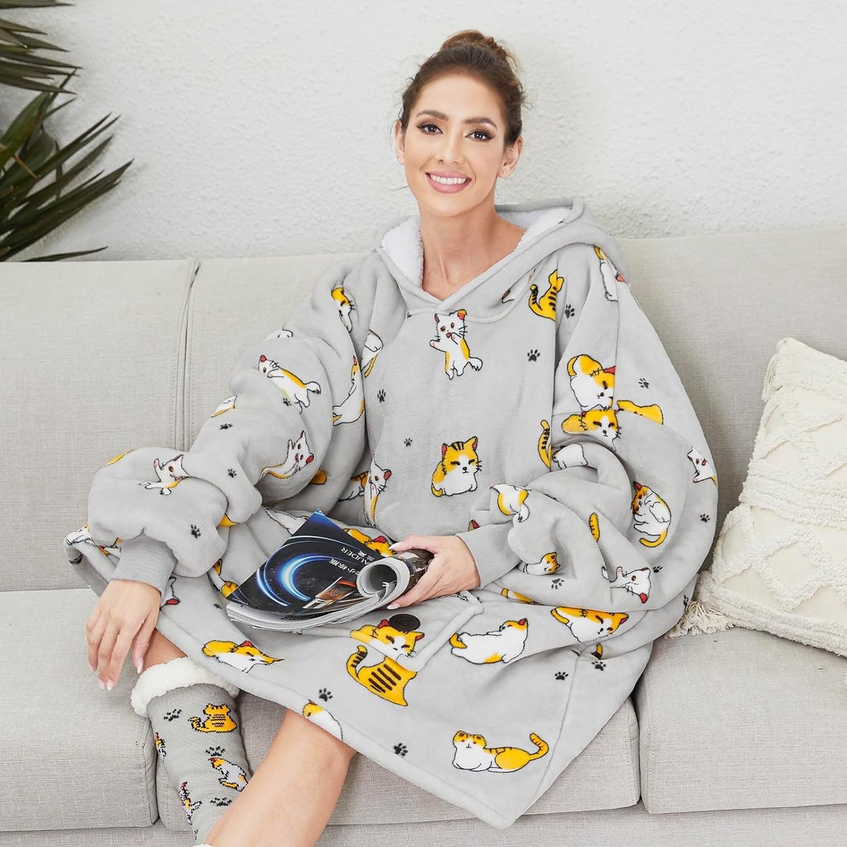 UMIPUBO Oversized hoodie, deken, sweatshirt, deken, tv-deken