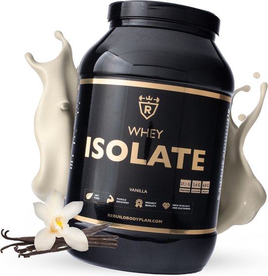 Rebuild Nutrition Whey Isolaat - Vanille smaak - Proteïne poeder - Eiwit Shakes - Whey Protein Isolate Eiwitpoeder - 36 Eiwitshakes - 900 gram