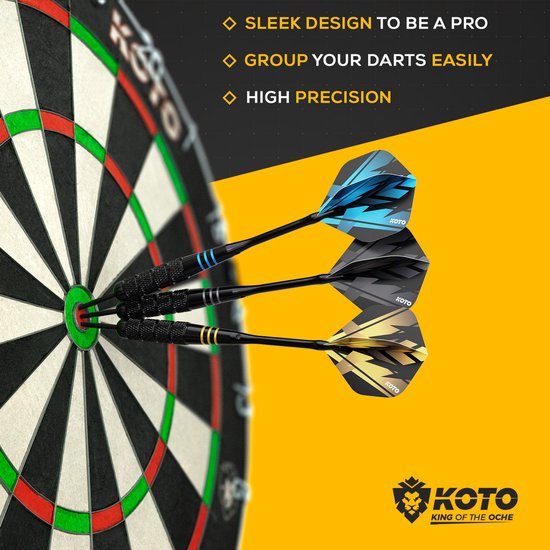 KOTO Darts Fléchettes KOTO Kingcontrol 90%, Manche En Anneau