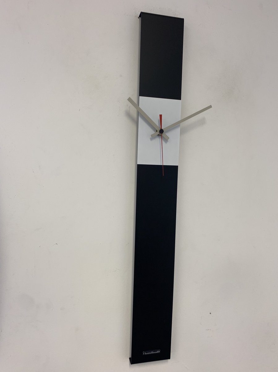 Wandklok CHANTALBRANDO SUMMIT BLACK & WHITE MODERN DESIGN = ZWART & WIT