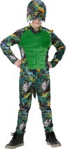Funny Fashion - Slang Kostuum - Liam De Lizard - Jongen - Groen, Grijs - Maat 164 - Carnavalskleding - Verkleedkleding